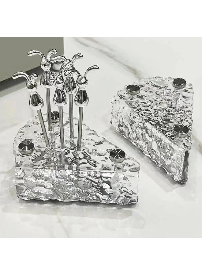 Rabbit Shape Fruit Fork Set Stainless Steel Fruit Stick Small Dessert Cake Fork for Party - Image 4